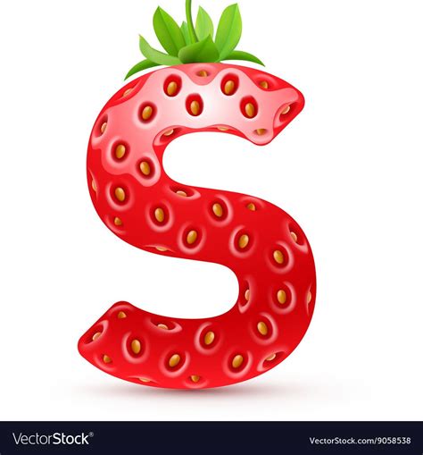 Letter S in strawberry style with green leaves. Download a Free Preview or High Quality Adobe ...