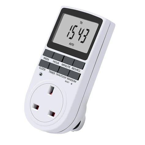 Uk Plug Digital Timer Plug Socket, Electrical Programmable Plug In Timer Switch For Light, B And ...