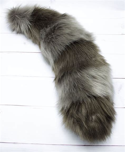 Grey and Brown Raccoon Tail Striped Costume Tail Raccoon | Etsy Denmark ...