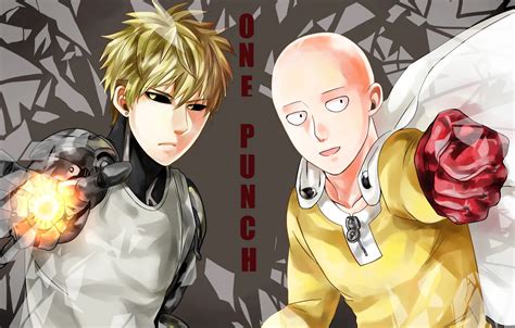 Wallpaper anime, art, guys, cyborg, Saitama, One Punch Man, Genos ...