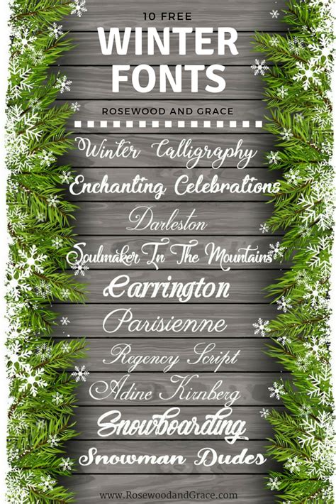 10 Free Whimsical Winter Fonts - Rosewood and Grace