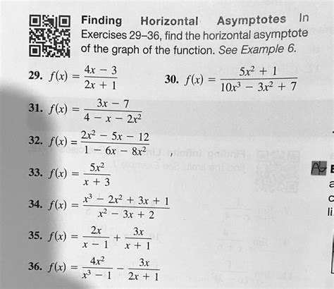 SOLVED: Finding Horizontal Asymptotes In Exercises 29-36, find the ...