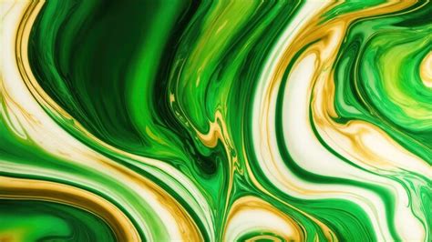 Premium Photo | Green and gold mixed texture fluid art background ...