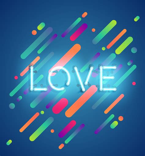 Neon word on colorful background, vector illustration 499331 Vector Art ...