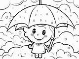 Cloudy Day Relaxation Coloring  Page sketch template
