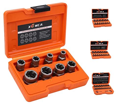 XEWEA Bolt Nut Extractor Set, Easy Out Broken Lug Nut Extraction ...