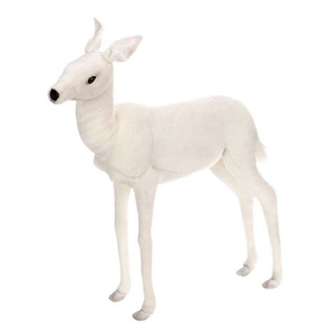 White Reindeer Baby Stuffed Animal | White Reindeer Plush Statue ...