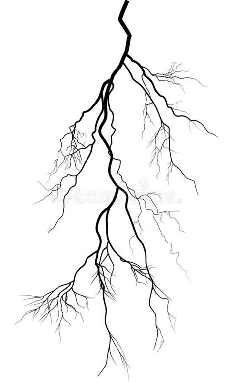 Lightning Thunder Storm Zapping Vector Silhouette Set Isolated on White ...