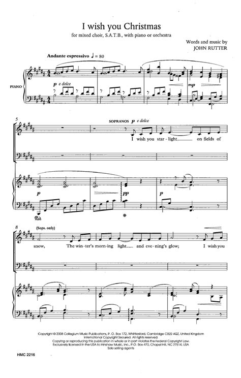 I Wish You Christmas (SATB ) by John Rutter | John rutter, Choral sheet music, Sheet music