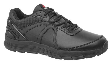 REEBOK Athletic Shoe, 8-1/2, M, Men's, Black, Plain Toe Type, 1 PR ...