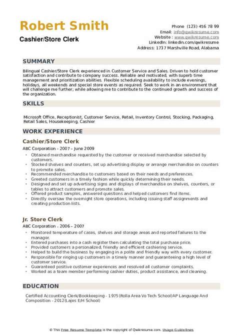 Resume Examples Grocery Clerk - Estiayundarie