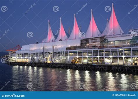 Canada Place at Night in Vancouver on Canada Day Stock Photo - Image of ...