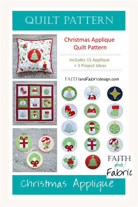 Pattern: Christmas Applique Quilt Patterns – Faith and Fabric