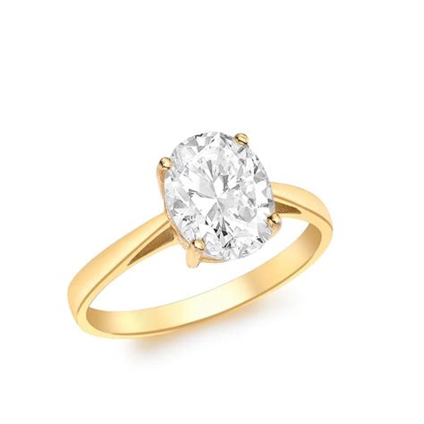 9K Yellow Gold Oval CZ Promise Ring - Fallers - Fallers.ie - Fallers ...