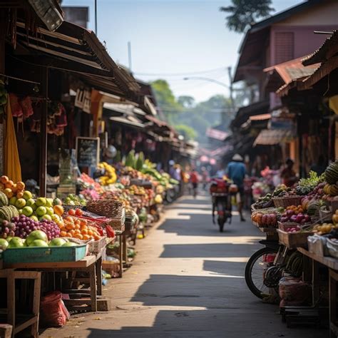 Premium AI Image | A vibrant traditional market in Indonesia