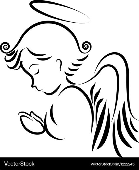 Angel praying logo Royalty Free Vector Image - VectorStock