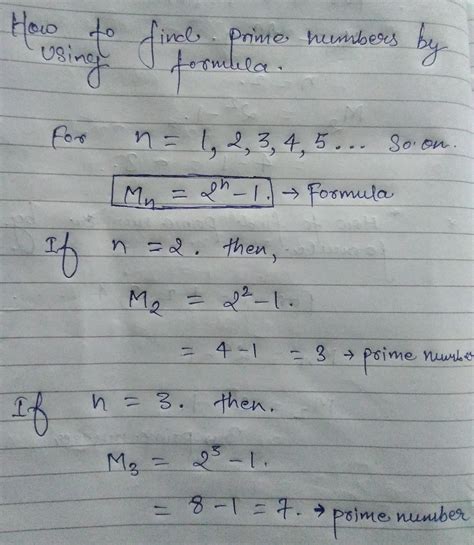 how to calculate the prime number by simple formula - Brainly.in