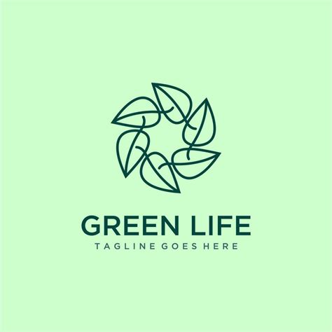 Green life logo design template. 22179911 Vector Art at Vecteezy