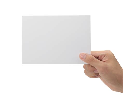 Hand holding blank paper, Greeting card mockup 8514787 PNG