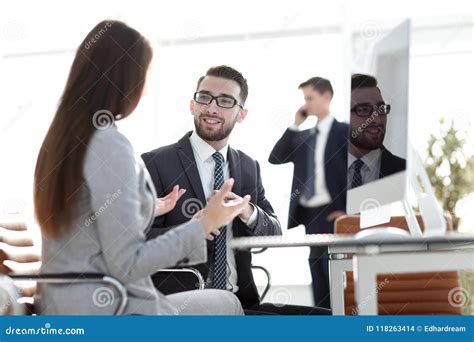 Confident Man Talking To His Interviewer during a Job Interview Stock Photo - Image of indoors ...