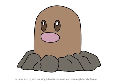 Learn How to Draw Diglett from Pokemon GO (Pokemon GO) Step by Step : Drawing Tutorials