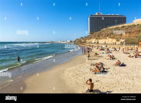 Israel, Tel Aviv. View of the Hilton beach Stock Photo - Alamy