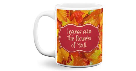 Custom Fall Leaves 11 Oz Coffee Mug - White | YouCustomizeIt