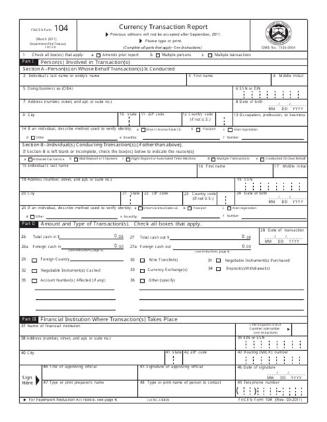 FinCEN Form 104 - Fill Out, Sign Online and Download Fillable PDF ...