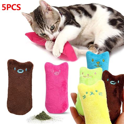 AnCoSoo 6PCS Catnip Toys for Cats Soft and Durable Plush Cat Pillow for ...