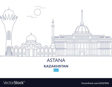 Astana city skyline Royalty Free Vector Image - VectorStock