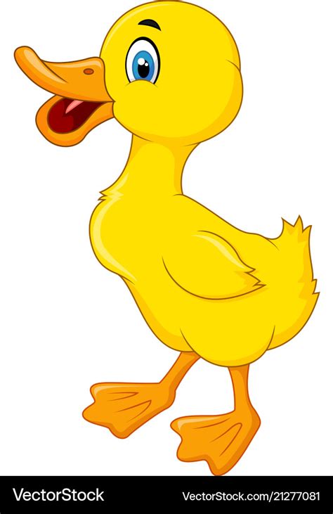 Happy duck cartoon Royalty Free Vector Image - VectorStock