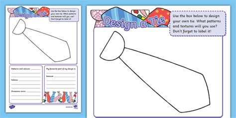 Design a Tie Worksheet (Teacher-Made) - Twinkl