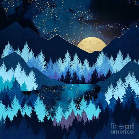 Moon Forest Digital Art by Spacefrog Designs - Fine Art America