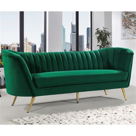 Emerald Green Velvet Sofa | Wayfair