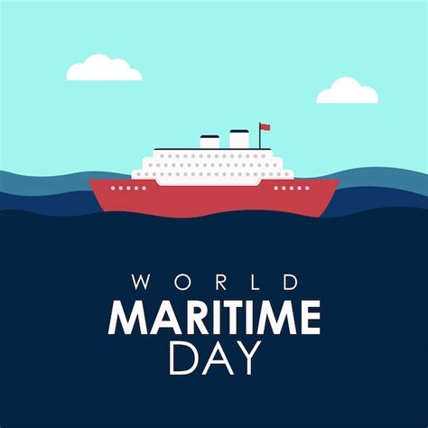 Premium Vector | Flat world maritime day poster template vector