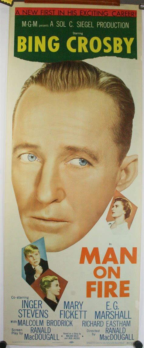 MAN ON FIRE, Original Bing Crosby Movie Poster - Original Vintage Movie ...