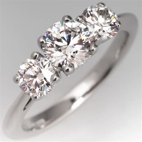 Tiffany & Co Three Stone Diamond Engagement Ring Platinum | Three stone diamond rings engagement ...