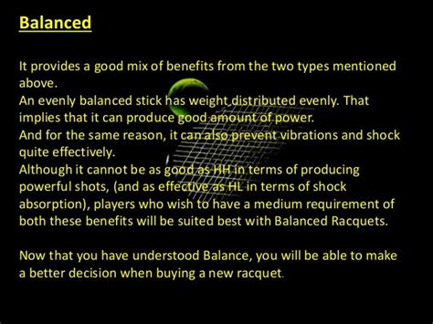 Tennis Racquet Balance Explained