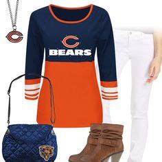 Chicago Bears Kickoff Outfit C Bear, Ankle Booties, White Jeans, Long ...