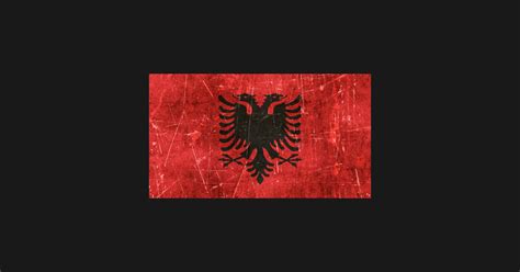 Vintage Aged and Scratched Albanian Flag - Albanian Flag - T-Shirt ...