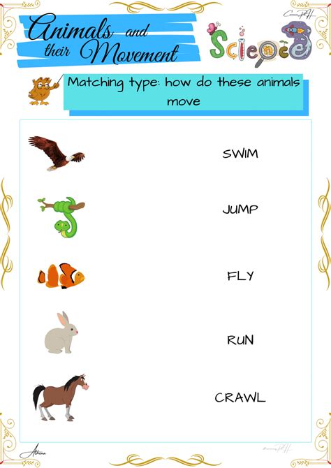 Grade 1 Science Worksheet | How Animals Move