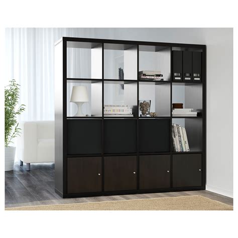 KALLAX Shelf unit, black-brown, 577/8x577/8" (147x147 cm) - IKEA CA | Ikea kallax shelf unit ...