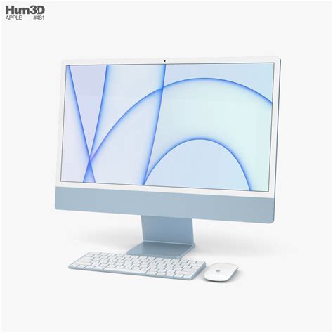 Apple iMac 24-inch 2021 Blue 3D model - Electronics on Hum3D