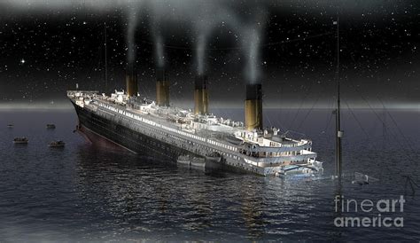 The Sinking Of The Rms Titanic Digital Art by Florent Pey