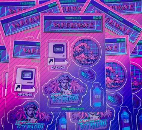 Made a Vaporwave pixel art sticker sheet! : r/PixelArt