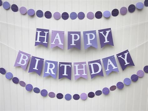 Happy Birthday Banner Purple Birthday Banner Photo Prop | Etsy