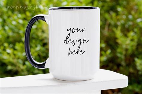 15 Oz. Mug Mockup White Mug Mockup Black Handle Mug Mockup - Etsy