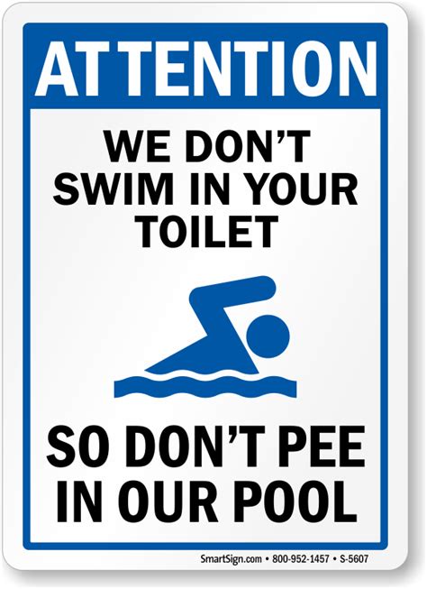 Funny Pool Sign, Don't Pee in Pool, SKU: S-5607