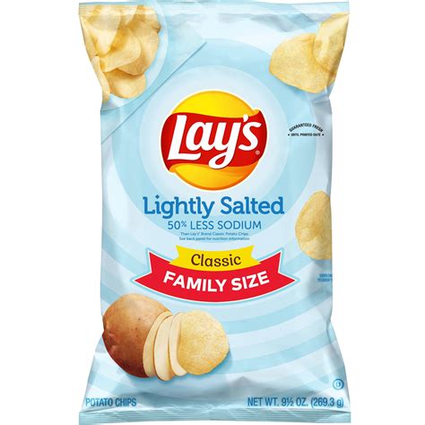 Lay's Potato Chips, Lightly Salted Classic Flavor, 9.5 oz Bag – Walmart ...