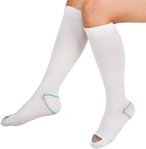 Anti Embolism Compression Stockings, Knee High Unisex Ted Hose Socks 15-20 mmHg Moderate Level（X ...